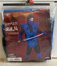 Fun World Inc Ninja Halloween Fantasy Costume Child 4-10 Blue