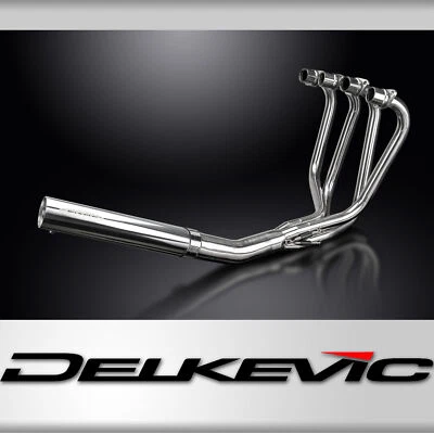 DELKEVIC Silenciador recto de acero inoxidable 4-1 escape completo Honda CB650 CB650C SOHC 79-84