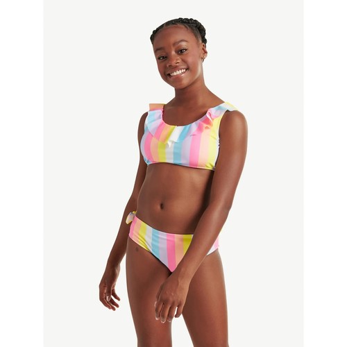 NWT New Justice Girls 2 Piece Halter Terry Bikini Ruffle Tankini Swimsuit XS M L - Picture 24 of 29