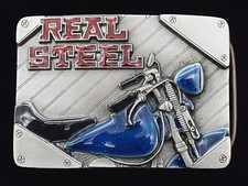 Real Steel Chopper Motorcycle New-Old Stock Vintage Belt Buckle