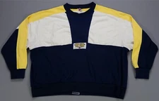 Rare VTG NIKE Pro Club Spell Out Swoosh Color Block Sweatshirt 80s 90s Gray Tag