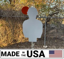 [SR] 3/8" Steel Hostage Target 9"x16" Torso 3.5" Painted Swivel Paddle Reactive