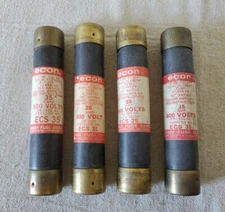 PACK OF 4 ECON ECS35 TIME-DELAY DUAL ELEMENT 35AMP 600VOLT ECONOMY FUSE