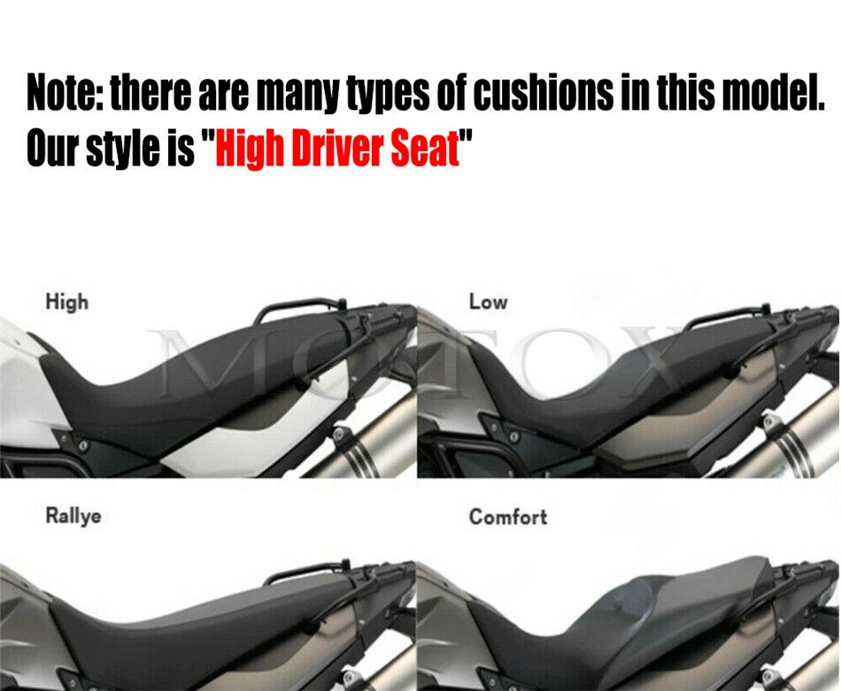 Asiento cojín delantero trasero de alto tamaño apto para 08-18 BMW F650GS F750GS F800GS Foto 3 de 4