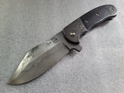 Burchtree Bladeworks Tangent, Hamon W2, Sole-Authorship Damascus, Ironwood Burl