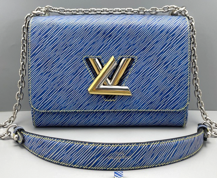 Louis Vuitton Twist MM Epi Leather Chain Strap Shoulder bag Crossbody Women Blue