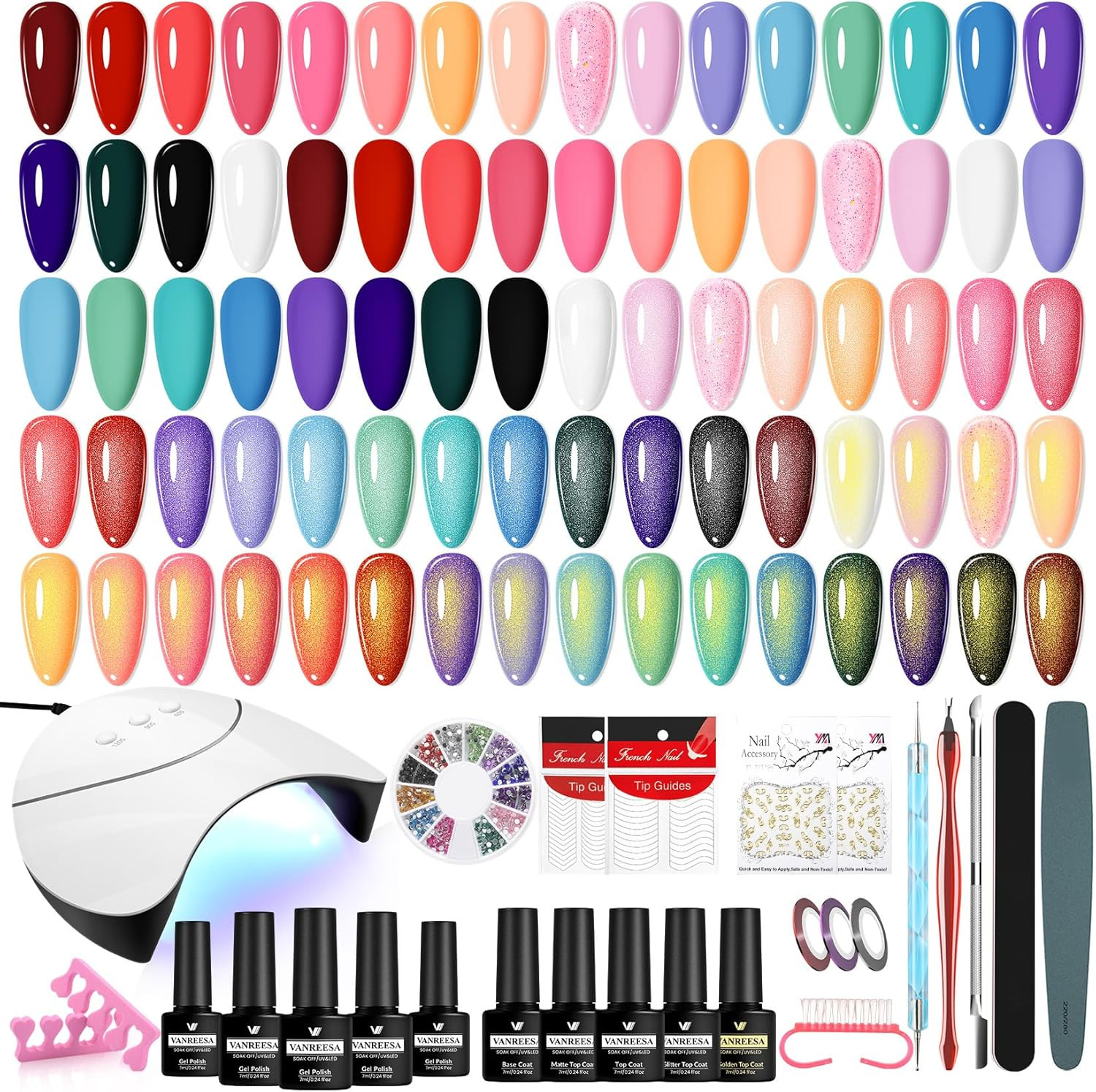 Vernis Semi Permanent Kit Complet avec Finition Mate et Brillante Haute Densité