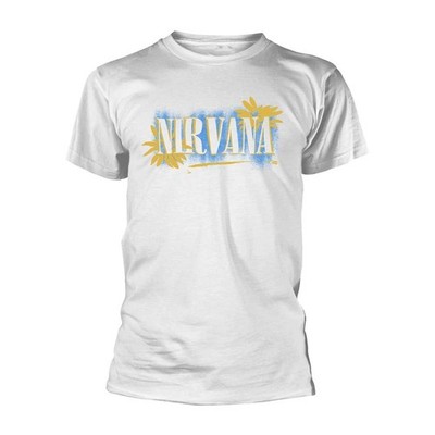 NIRVANA - ALL APOLOGIES WHITE T-Shirt, Front & Back Print Medium