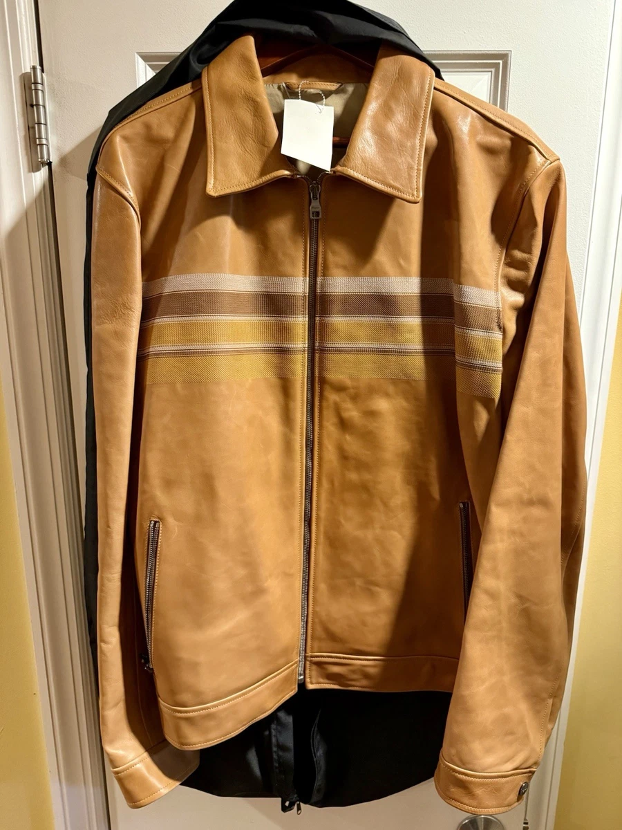 Salvatore Ferragamo Leather Outer Shell Brown Coats, Jackets