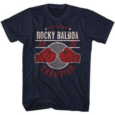 Rocky Balboa Heavyweight Champion 1976 Red Gloves Men's T Shirt Black 2XL