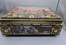 E Otto Schmidt Nurnberg Large Tin Box Red  Gold German Lebkuchen Vtg