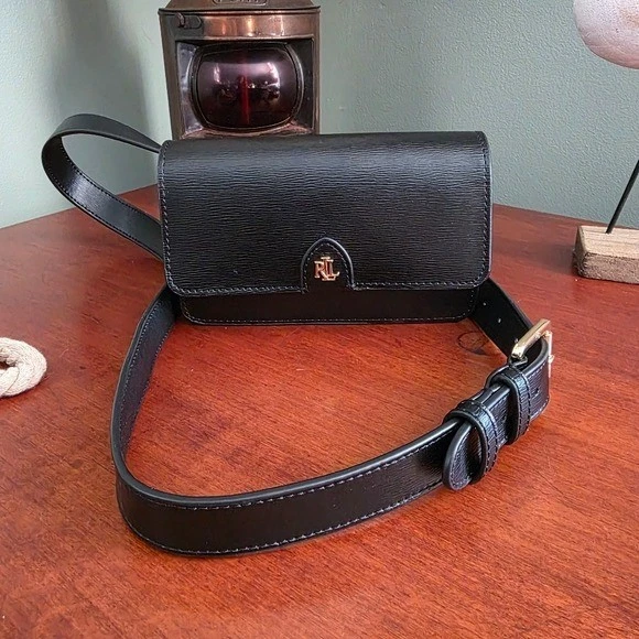 Ralph Lauren- Women’s Black Belt Bag Sleek Adjustable Design - XL (38”) Lauren Ralph Lauren Marcy Leather Belt Bag | Dillard main image 4