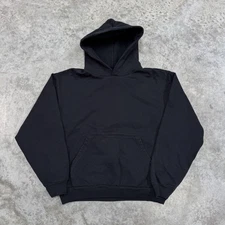 Los Angeles Apparel Hoodie Mens Large Black Heavy Fleece 14oz Pullover Made USA