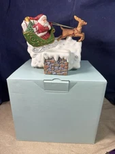 Partylite Up On The Roof Top Santa Sleigh Tealight Holder Orig. Box P9627