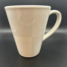 Nautica Arctic White Gray Colorblock Checkered Coffee Mug Set Ceramic 4 Cups