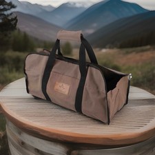 WHITEDUCk TUFF Large Firewood Carrier 21 Oz. Heavy Duty Waxed Canvas Log BROWN