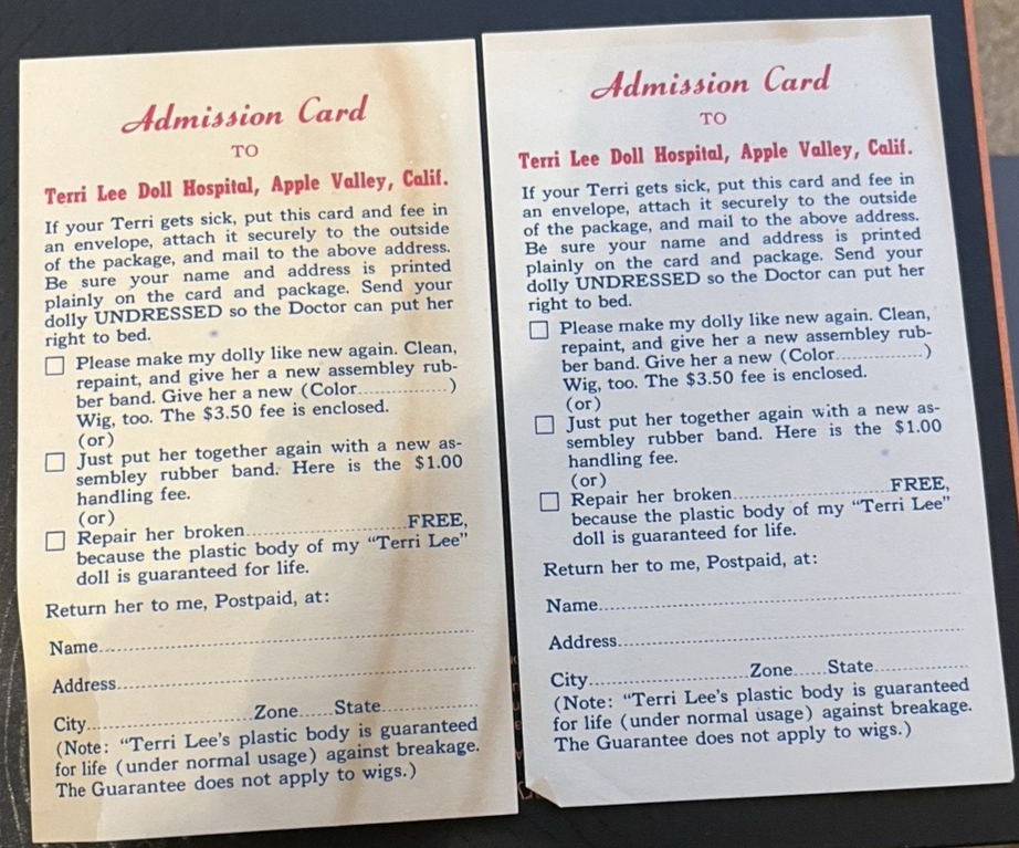 1950's Terri Lee Fashion Parade Color Catalog Doll Bklet+Hospital ...