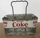 Vintage COCA COLA COKE Metal Aluminum 6 Pack Soda Bottle Carrier King Size