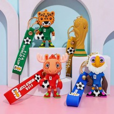 2026 World Cup Cartoon Mascot 4 Keychain Socc...