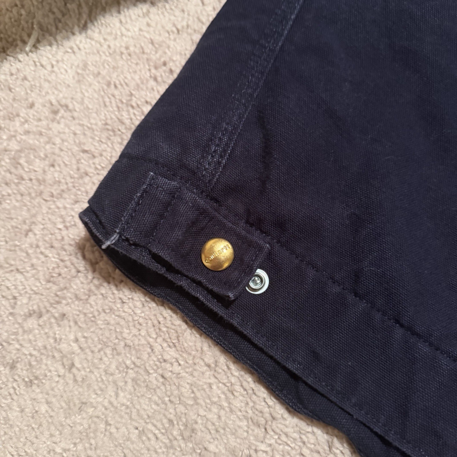 Carhartt FFA Detroit Jacket 101209403 Navy Blue Made In USA Blanket Lined Mens M image 8