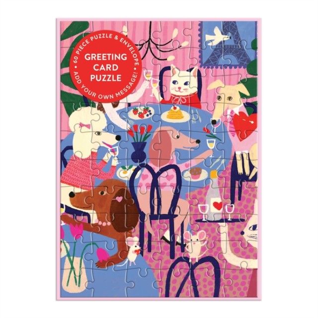 Paws for Love Greeting Card Puzzle by Galison (Jigsaw)