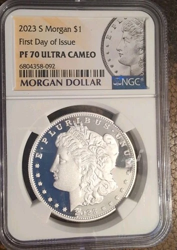 2023-S Morgan Silver Dollar — NGC PF 70 Ultra Cameo First Day Of Issue