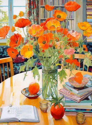 - Poppies Panorama: Orange Elegance - Jigsaw Puzzles 1000 Pieces for Adults |...