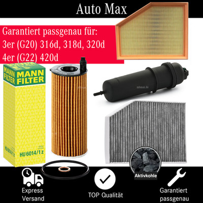 Filterset Inspektionspaket BMW 3er G20 G21 | 4er G22 | 316d 318d 320d 420d | B47