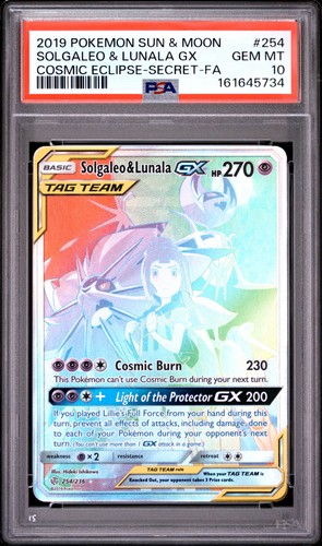 Solgaleo & Lunala Gx 254/236 Secret Cosmic Eclipse Pokemon PSA 10
