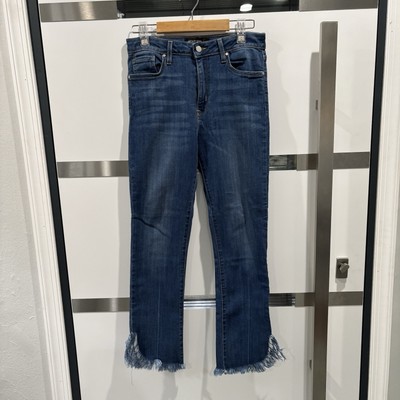 Just Black Stretch Denim Jeans Women s 29 Curved Frayed Hem 