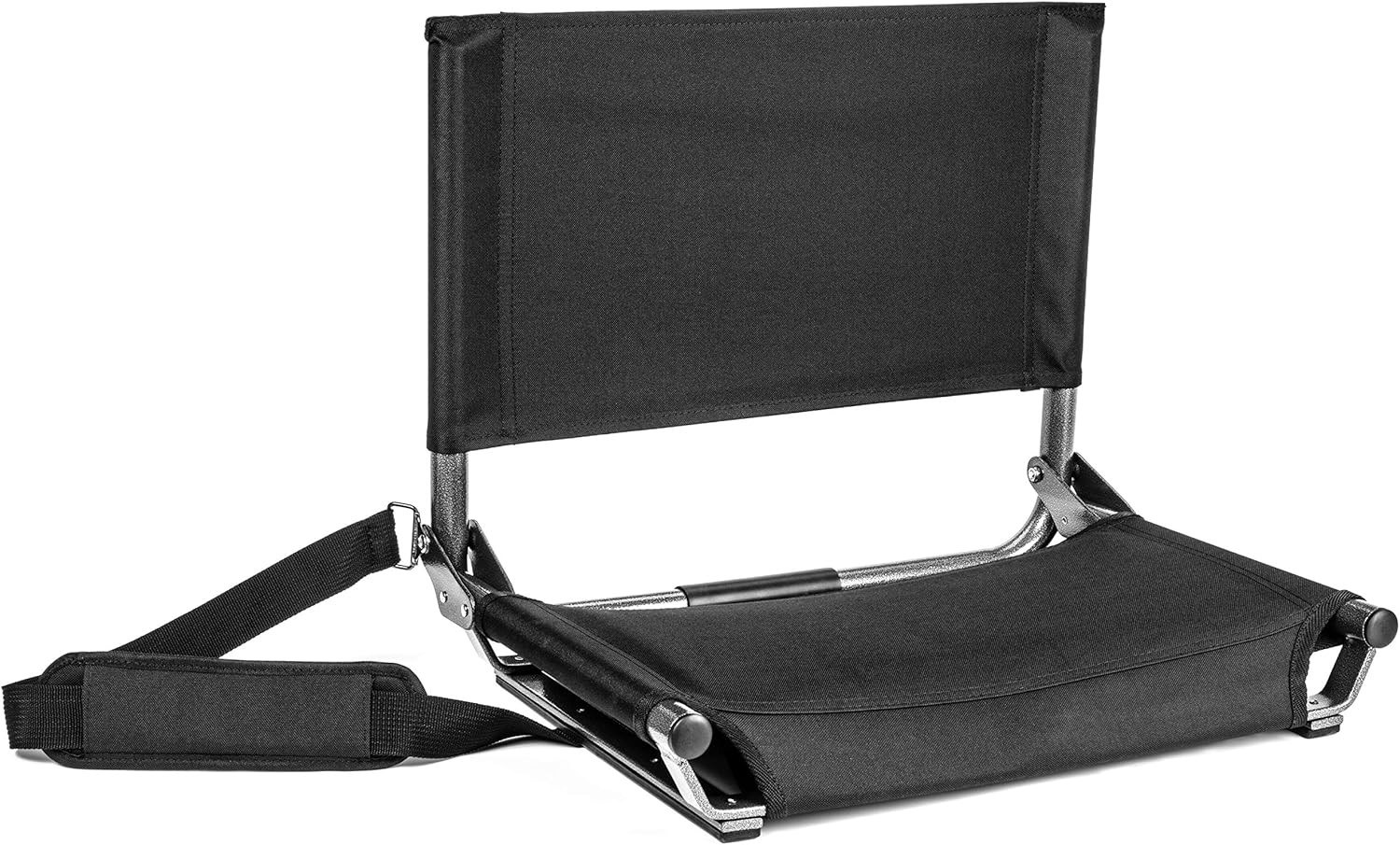 Cascade Mountain Tech Portable Folding Steel Stadium Seats Regular 17", Black 