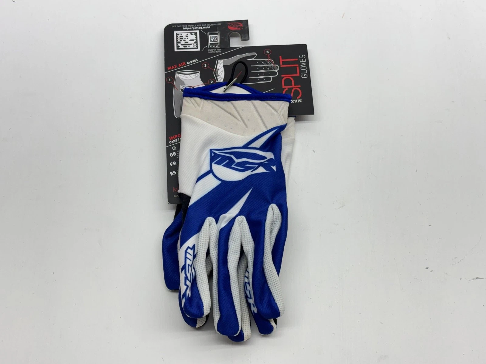 New MSR Men's Gloves Small Black White Blue S Riding Hand Gear Protection MX