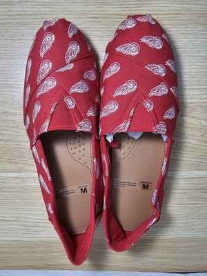 NHL Detroit Red Wings Slip On Shoes Hockey Fan Womens Size Medium