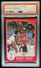 1985-86 Star All-Rookie Team Michael Jordan #2 Bulls PSA 3
