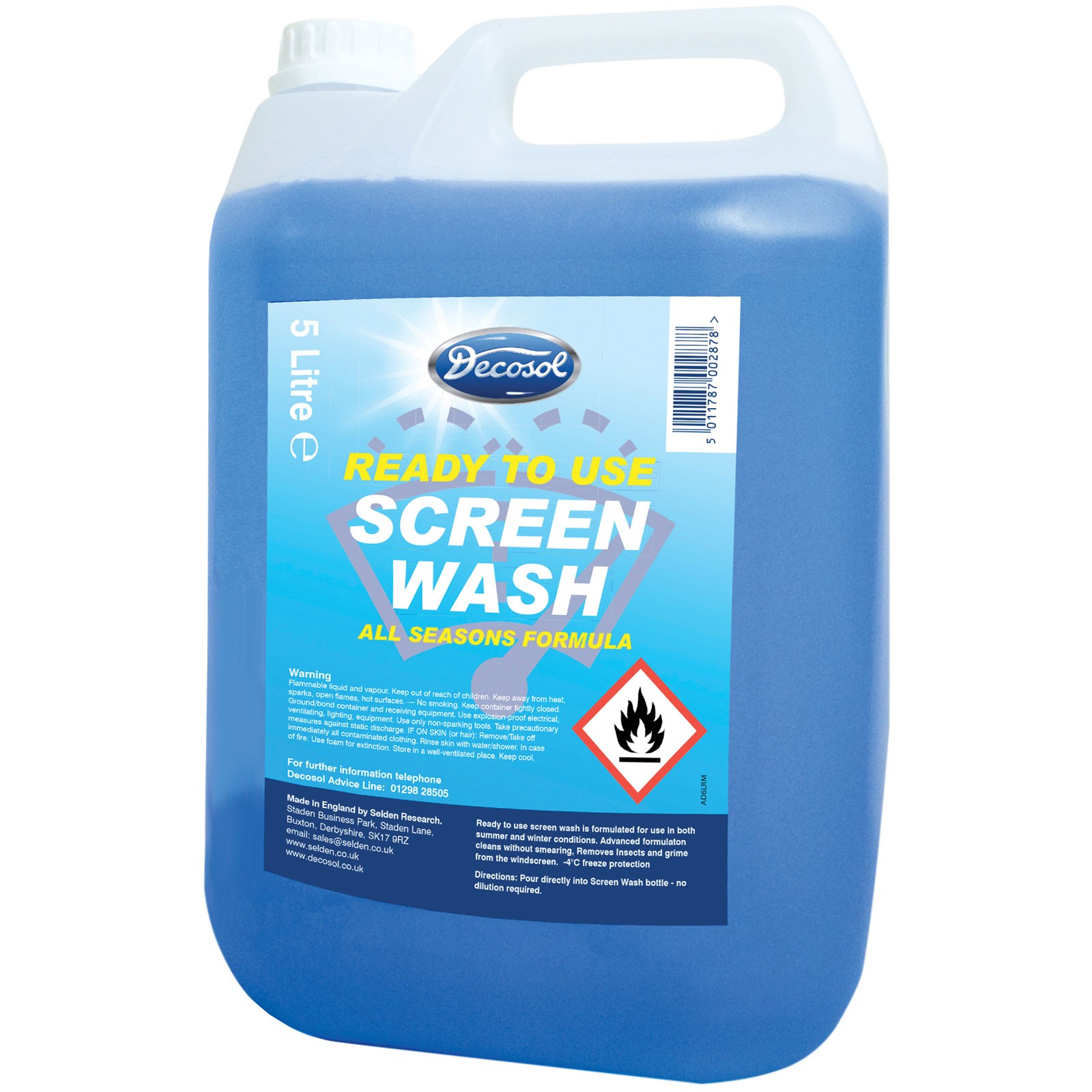Decosol Ready Mixed Screenwash 5 Litre