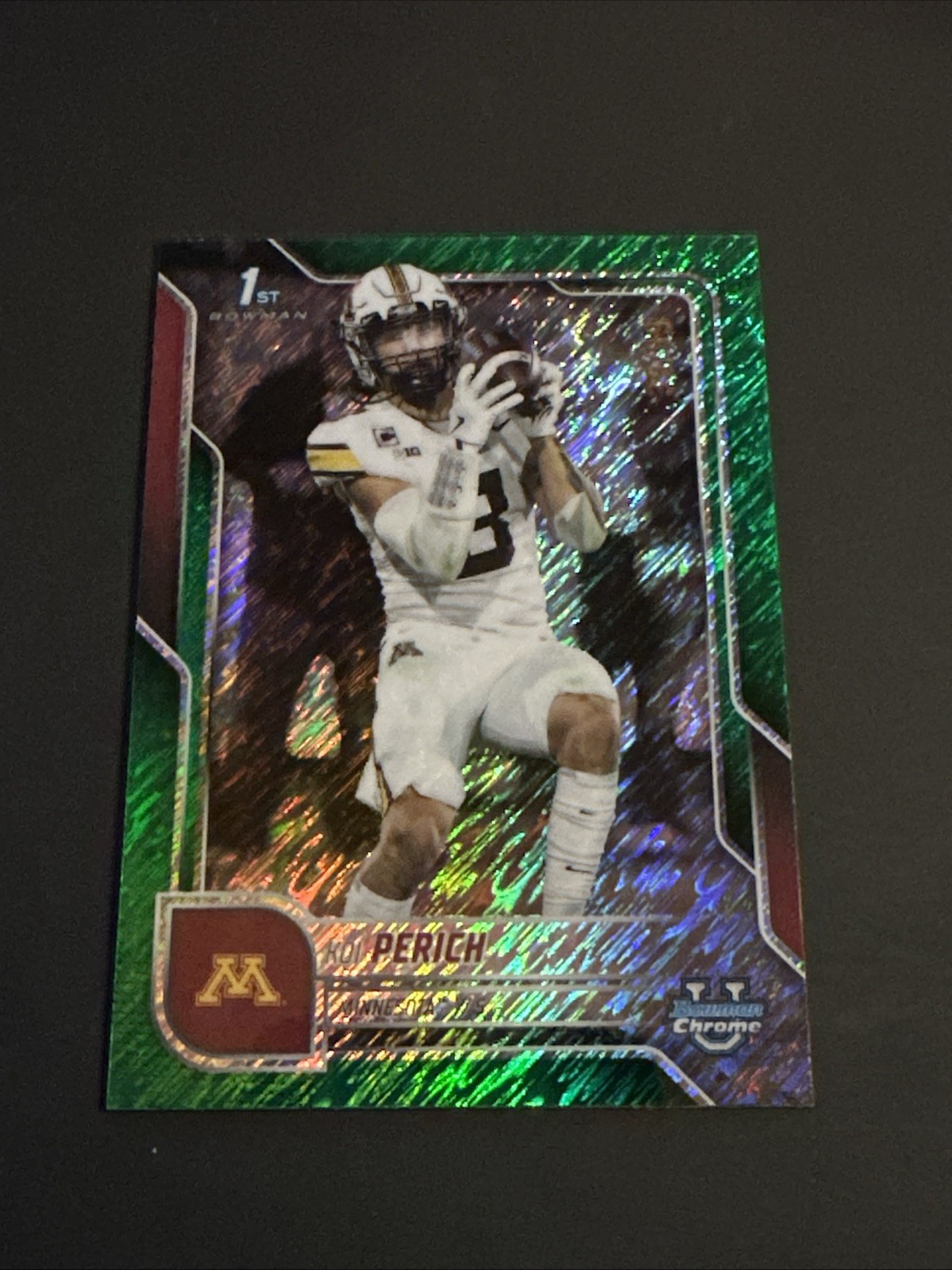 Koi Perich 2025 Bowman U Chrome Green Shimmer Refractor /99 #116 Minnesota