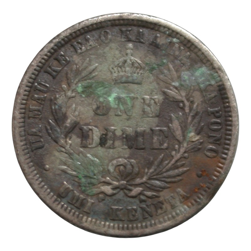 Hawaii 1883 10 Cents Damage