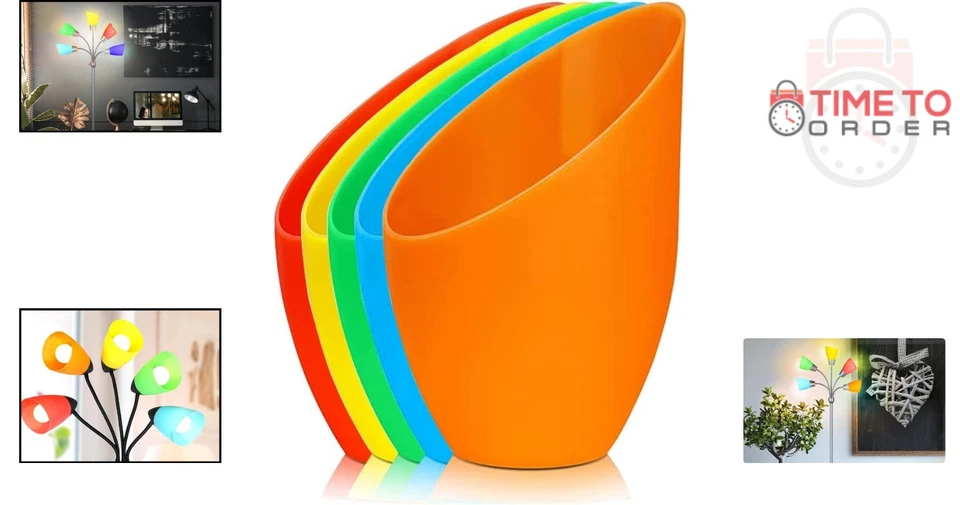 Paquete de 5 pantallas de lámpara de plástico de 5,7 pulgadas de alto 4,1 pulgadas de diámetro de repuesto para LED Foto 2 de 4