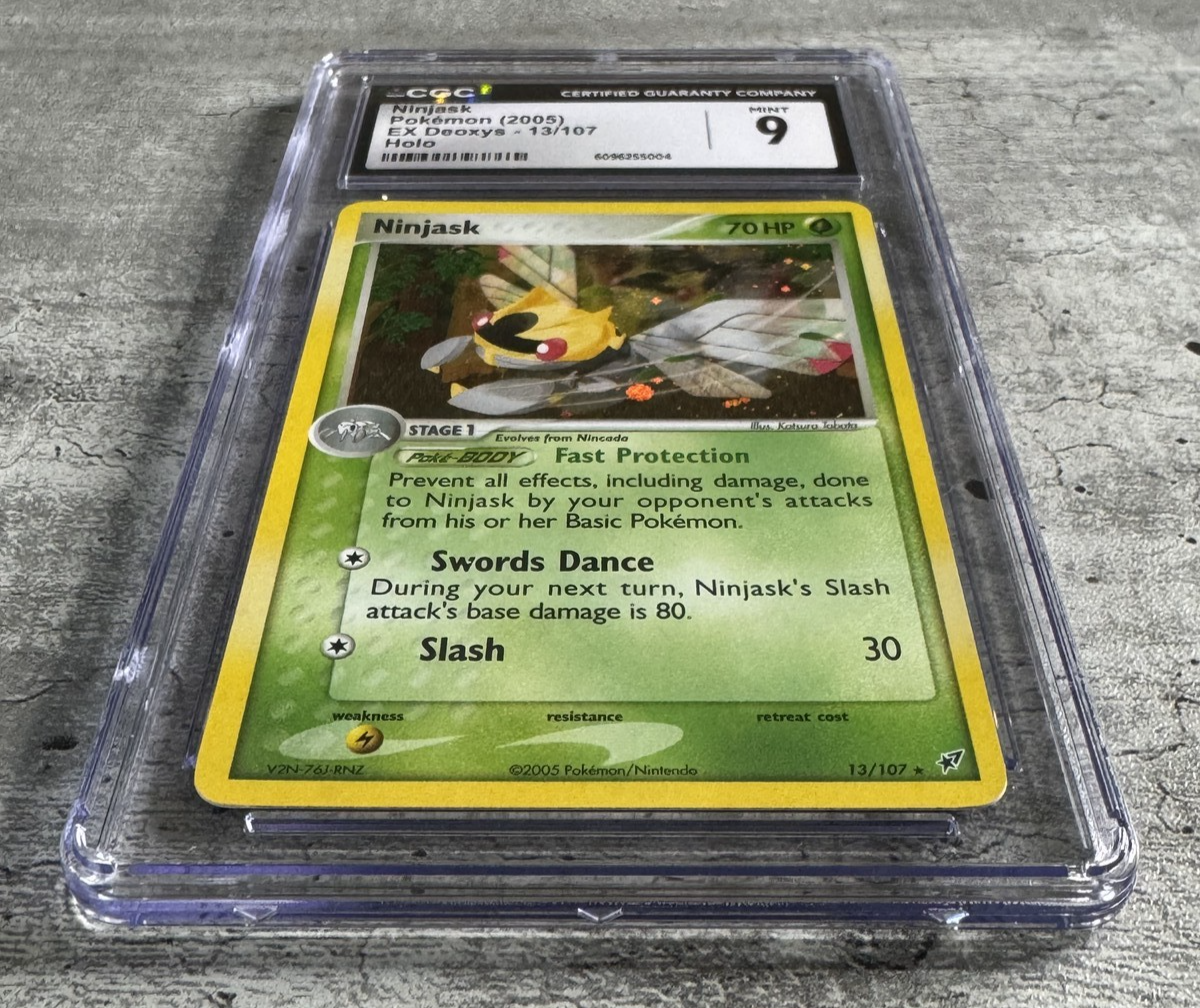 Pokemon Card Ninjask Holo Rare CGC 9 Mint, EX Deoxys 13/107, 2005