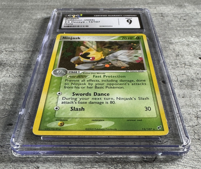 Pokemon Card Ninjask Holo Rare CGC 9 Mint, EX Deoxys 13/107, 2005