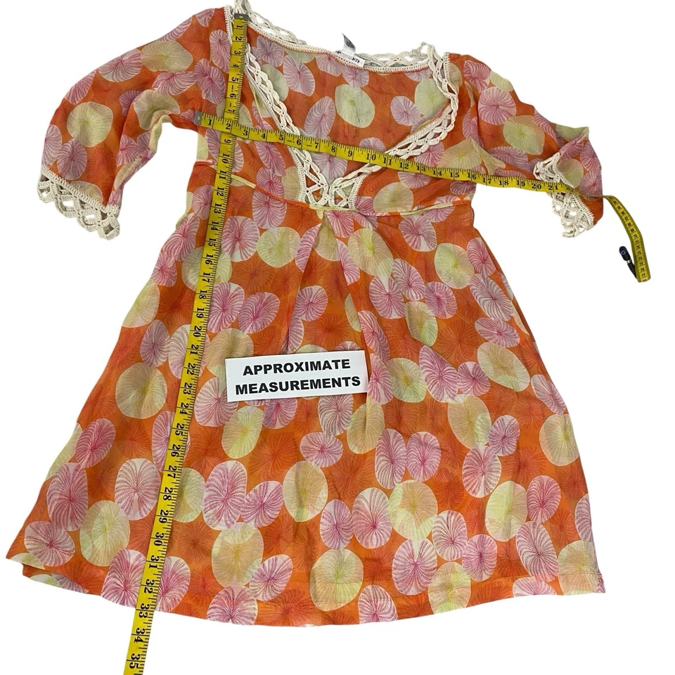 Diane von Furstenberg Swim Cover Up Womens Size Small Orange Beach Pool Vacation - Image 3 of 4