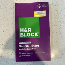 H R Block Tax Software Deluxe  State 2024 PC/Mac