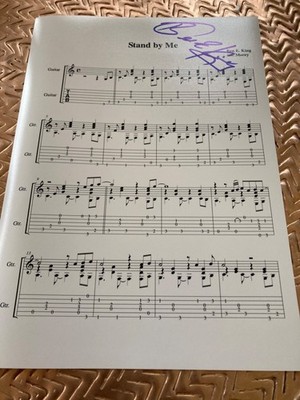 Ben E King hand signed STAND BY ME sheet music RARE A4
