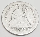 1853 P SEATED LIBERTY QUARTER  *AG - ABOUT GOOD*   90% SILVER  **FREE SHIPPING**