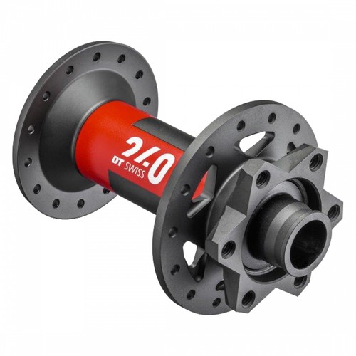 Buje delantero DT Swiss 240 - 15 x 110 mm, 6 pernos, negro/rojo, 28H - Imagen 2 de 2