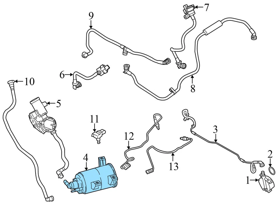 2017-2023 BMW 540I XDRIVE - FUEL EVAP Charcoal Canister 7371251 - Image 3 of 4
