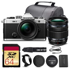 OM SYSTEM OM-3 Mirrorless Camera 12-45mm PRO Lens Travel Bundle