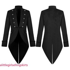 Men's Victorian Jacket Halloween Cosplay Frock Coat Tuxedo Dress Tailcoat Party
