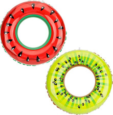 Pool Tubes, Inflatable Pool Floats, Inner Tubes for Pool, Summer Fruit Painting