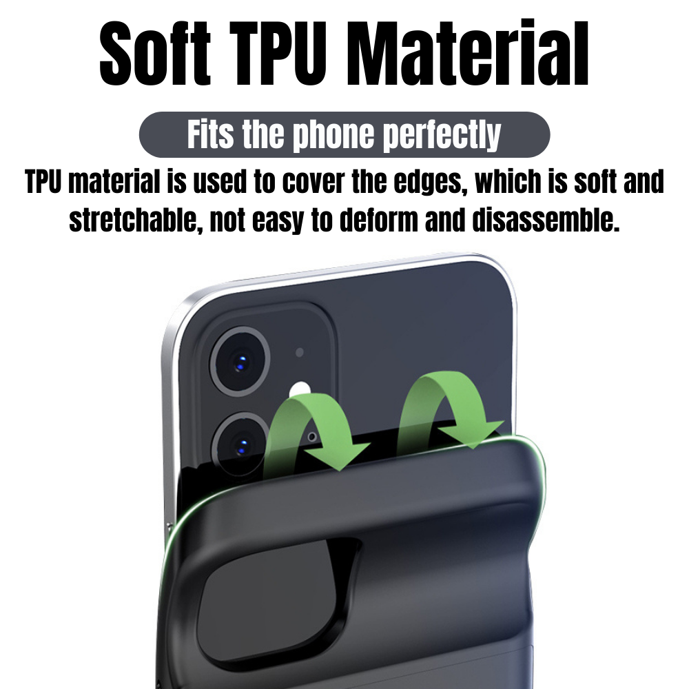High-Capacity Power Bank External Battery Charger Case TPU Cover for iPhone 12 Mini and 12 Pro Max